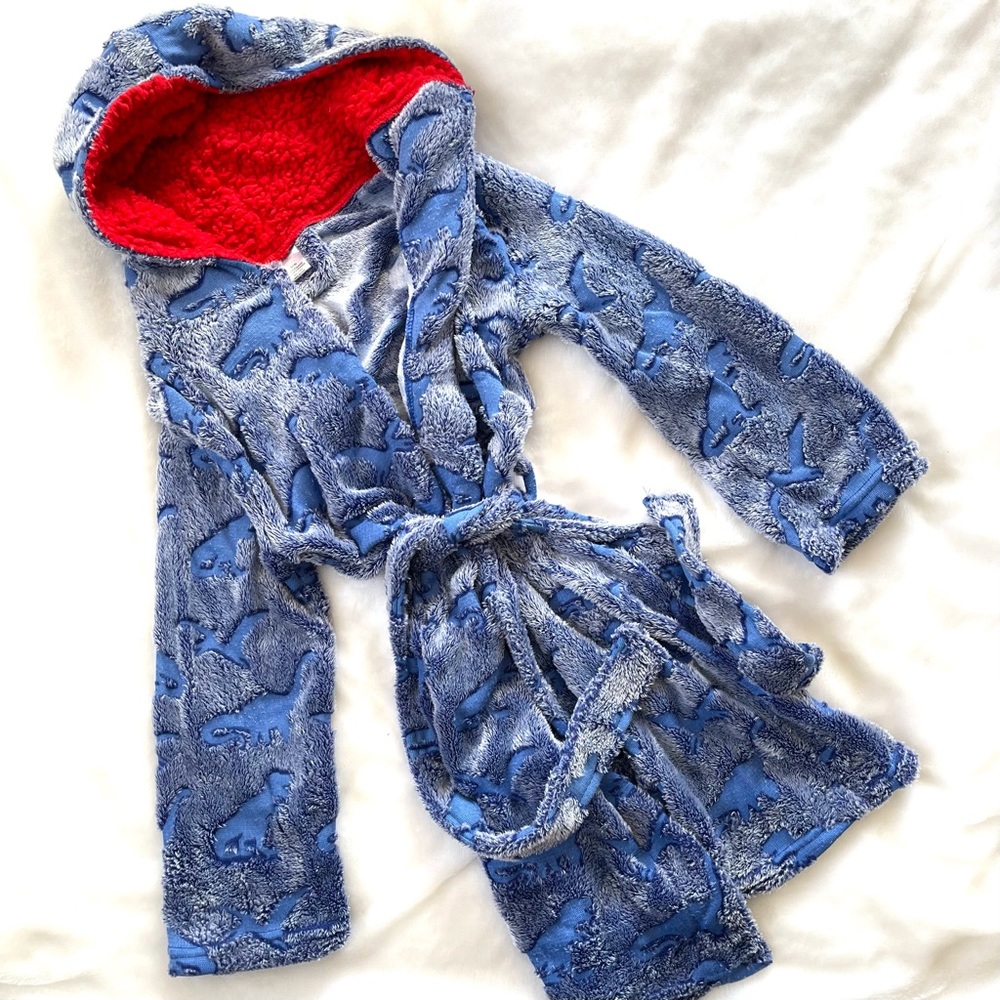 Size 7/8 Glow in the Dark Fleece Dinosaur Bathrobe